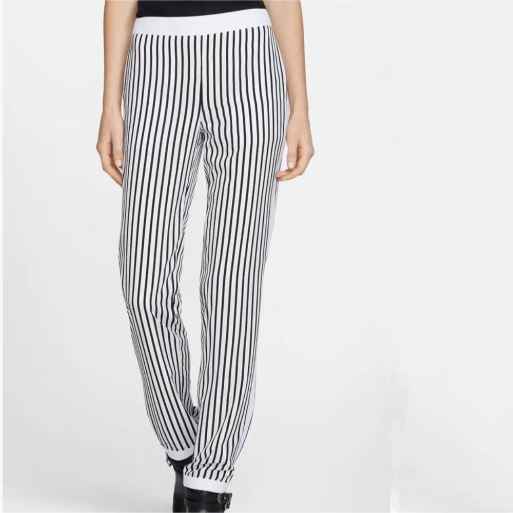 J Brand Delia Stripe Trousers Black & White Vertical Marineire Pants Slacks 2